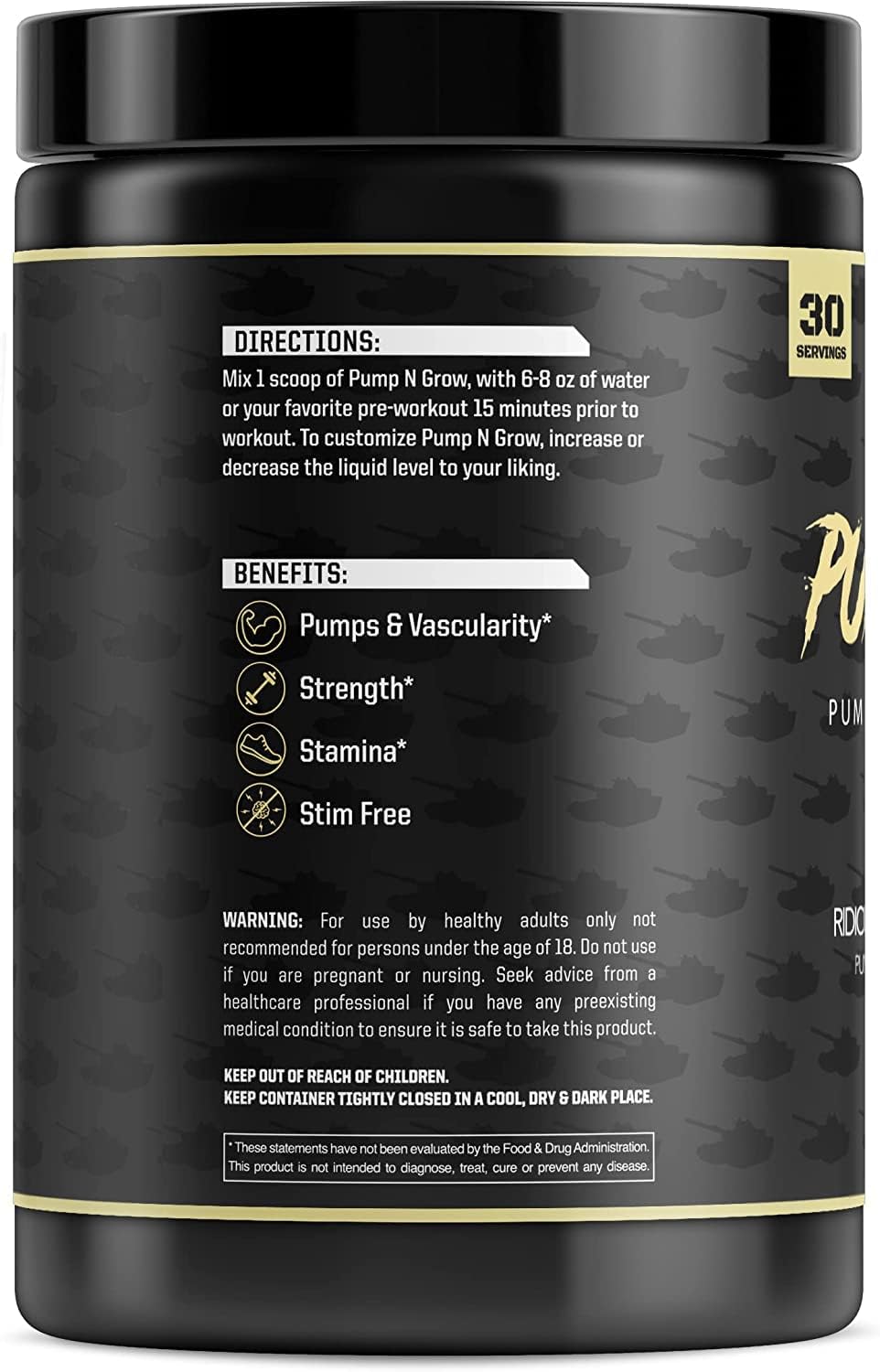 Anabolic Warfare Pump-N-Grow Fruit Explosion Pre Workout Supplement - Caffeine Free Muscle Pump with L-Citrulline, L-Arginine, Beta-Alanine - 30 Servings - BoostGo Australia