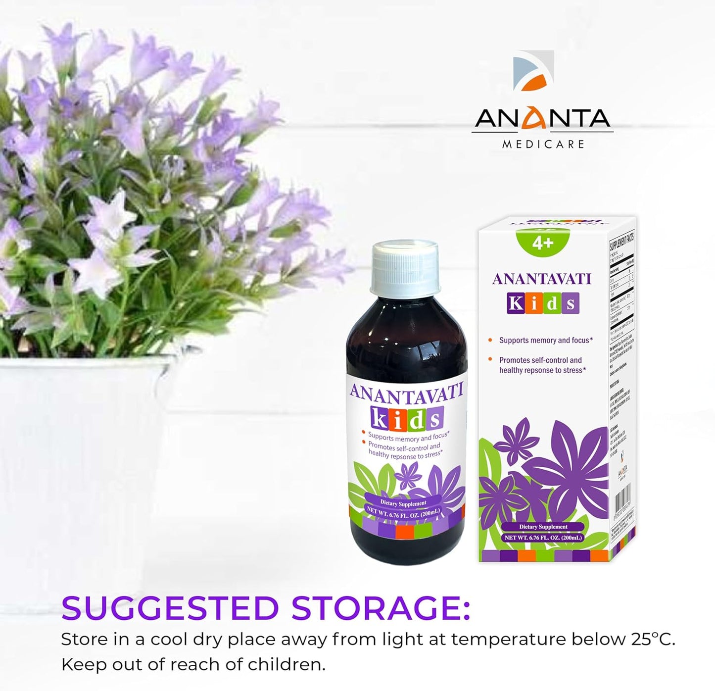 Ananta Medicare USA ANANTAVATI Kids Memory & Focus Support Formula - 6.76 Oz