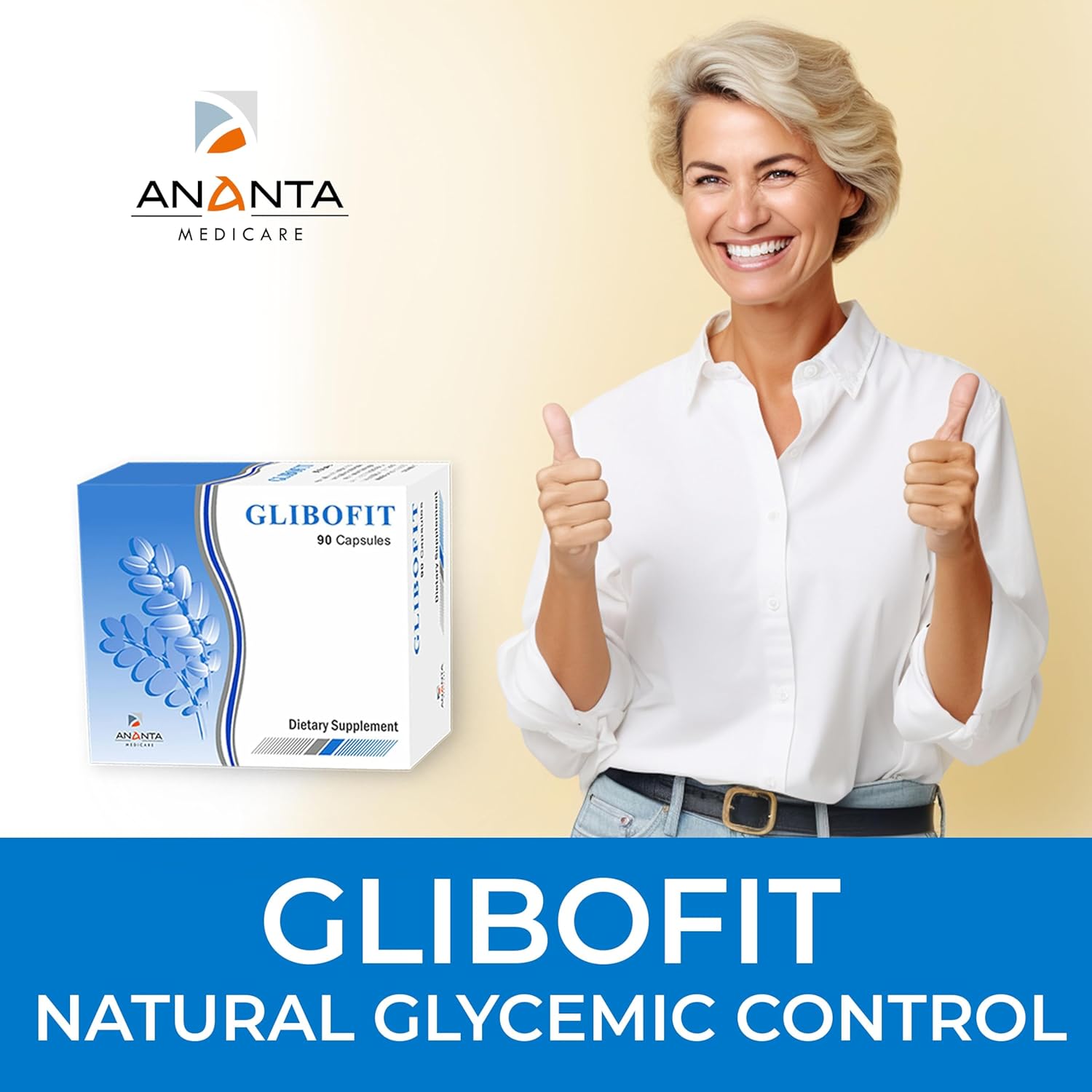 Ananta Medicare USA Glibofit Plant-Based Metabolism Support Supplement - Vegan Capsules for Healthy Carb & Lipid Metabolism - 90 Count