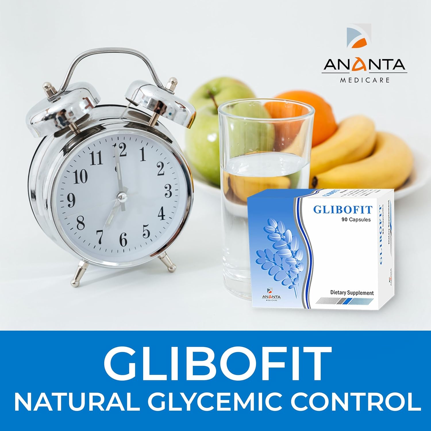 Ananta Medicare USA Glibofit Plant-Based Metabolism Support Supplement - Vegan Capsules for Healthy Carb & Lipid Metabolism - 90 Count