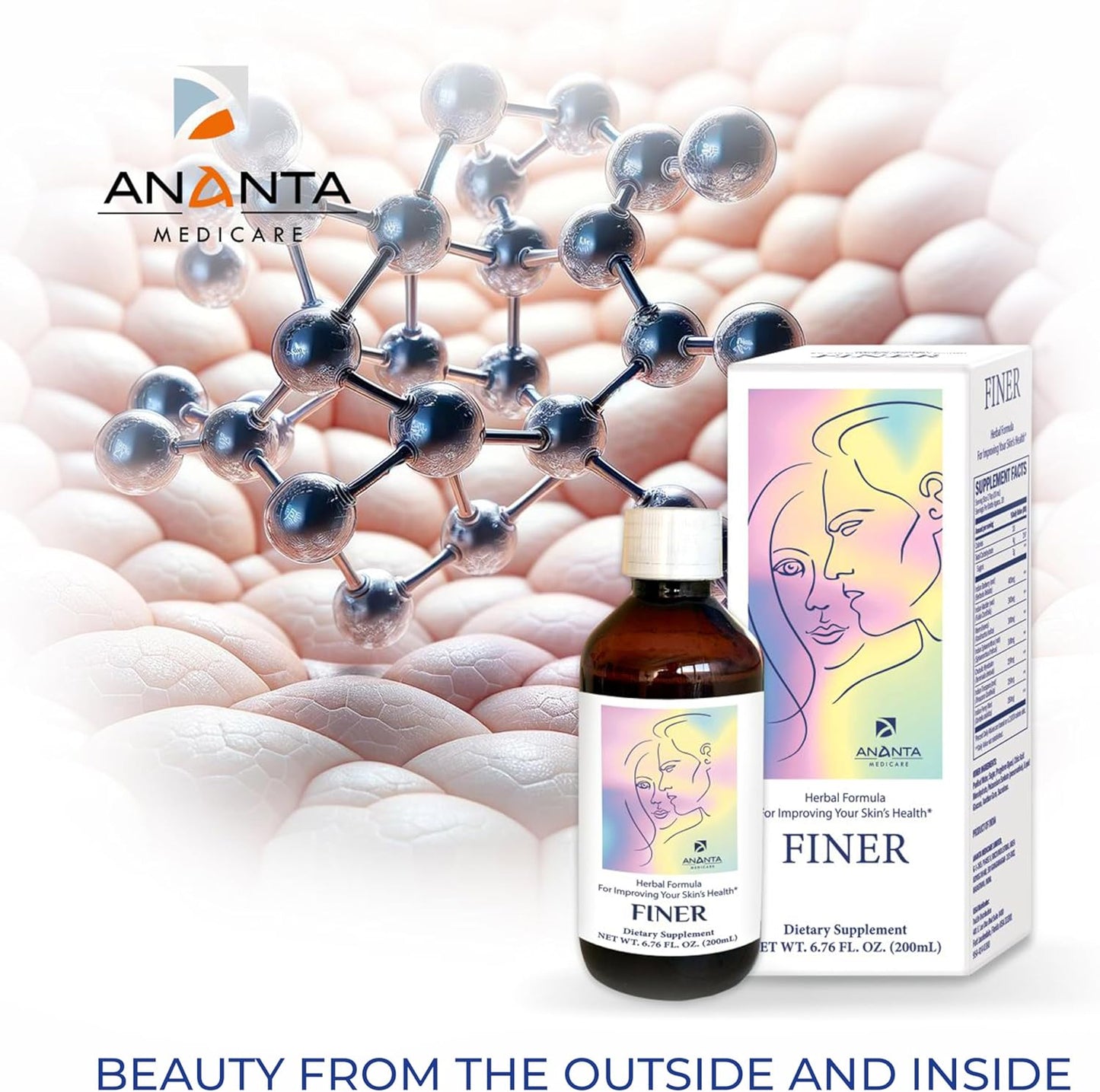 Ananta Medicare USA Skin Health Liquid Supplement, Natural Formula, 6.76 Oz for Finer Skin