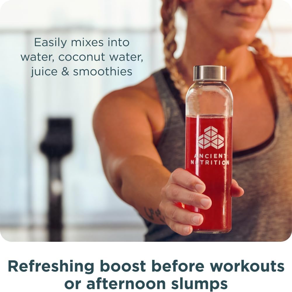 Ancient Nutrition Cherry Limeade Clean Energy Powder - Supports Healthy Energy, Cognitive Health, Mental Alertness, Focus - 30 Servings