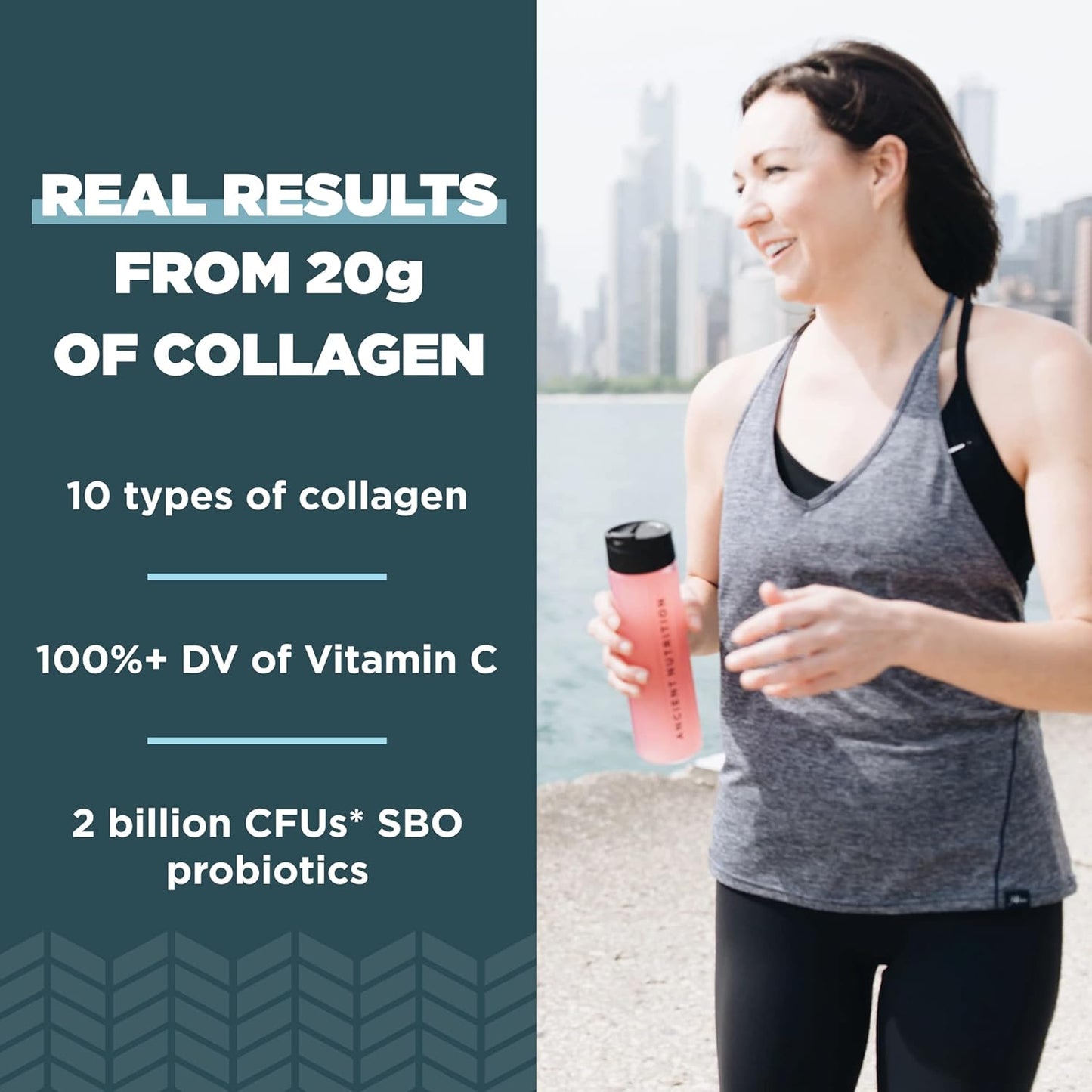 Ancient Nutrition Collagen Protein Powder with Vitamin C - Immune Support for Healthy Hair, Skin, and Nails, Orange Flavor, 15 Servings