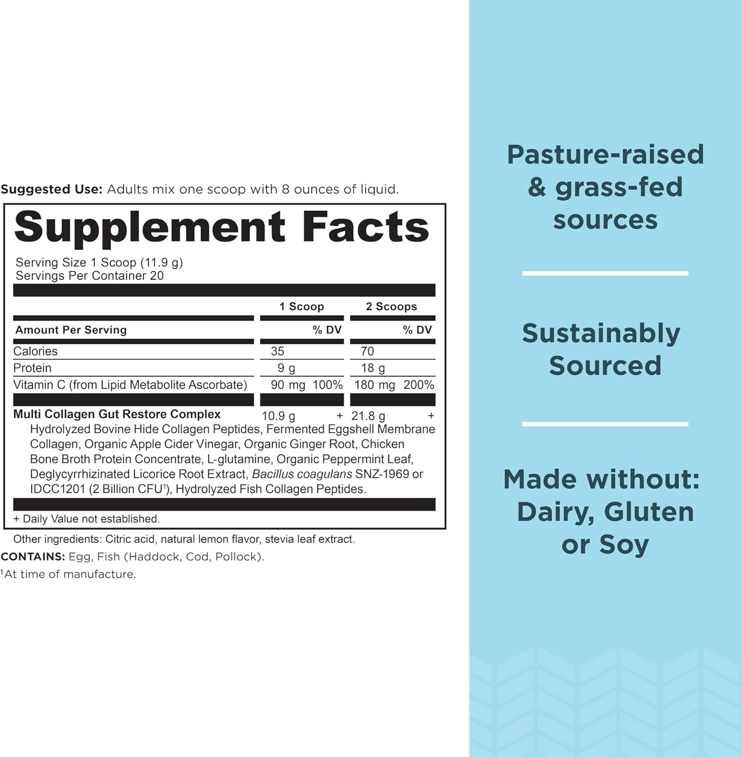 Ancient Nutrition Multi Collagen Protein Powder Bundle: Unflavored & Gut Restore, 65 Servings