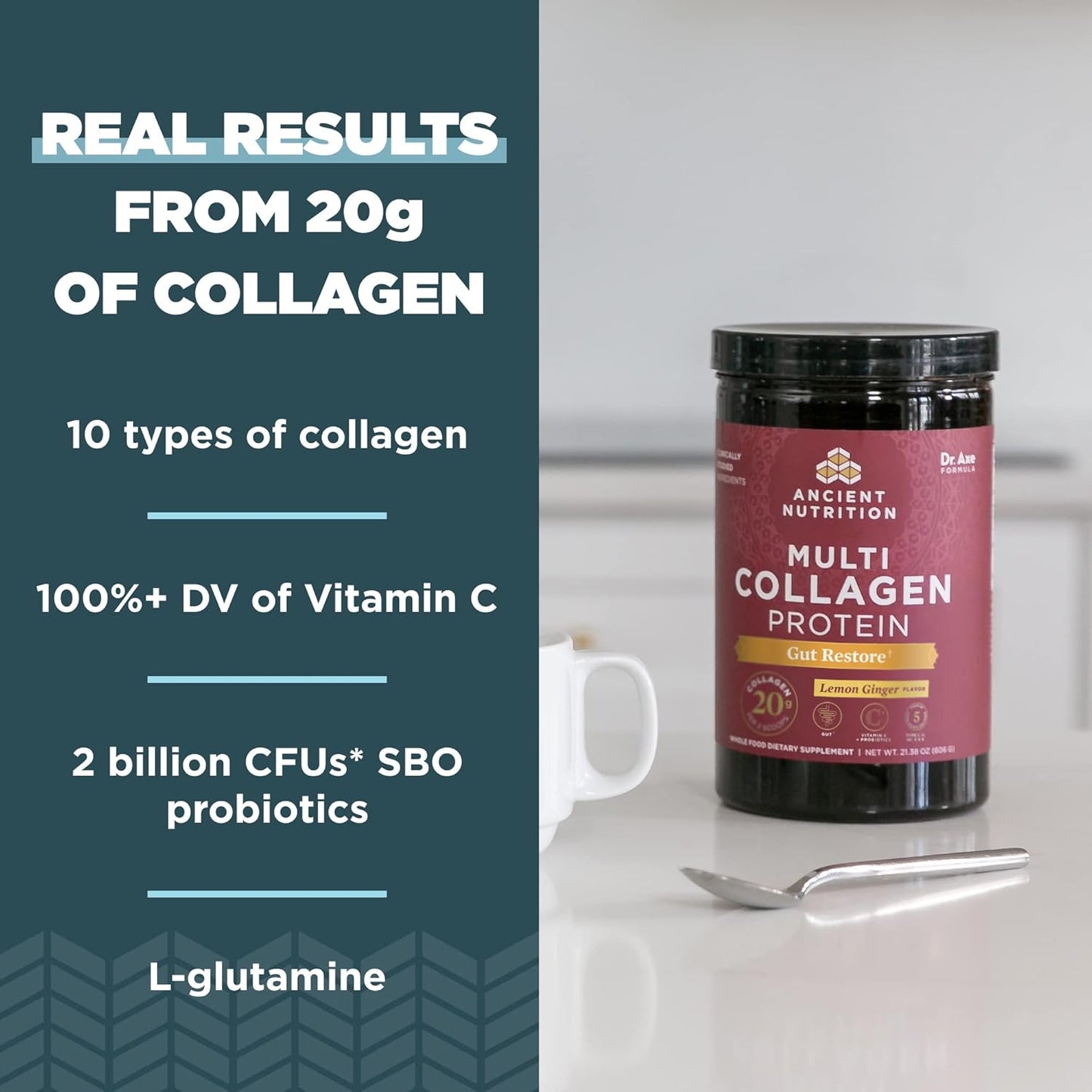 Ancient Nutrition Multi Collagen Protein Powder Bundle: Unflavored & Gut Restore, 65 Servings