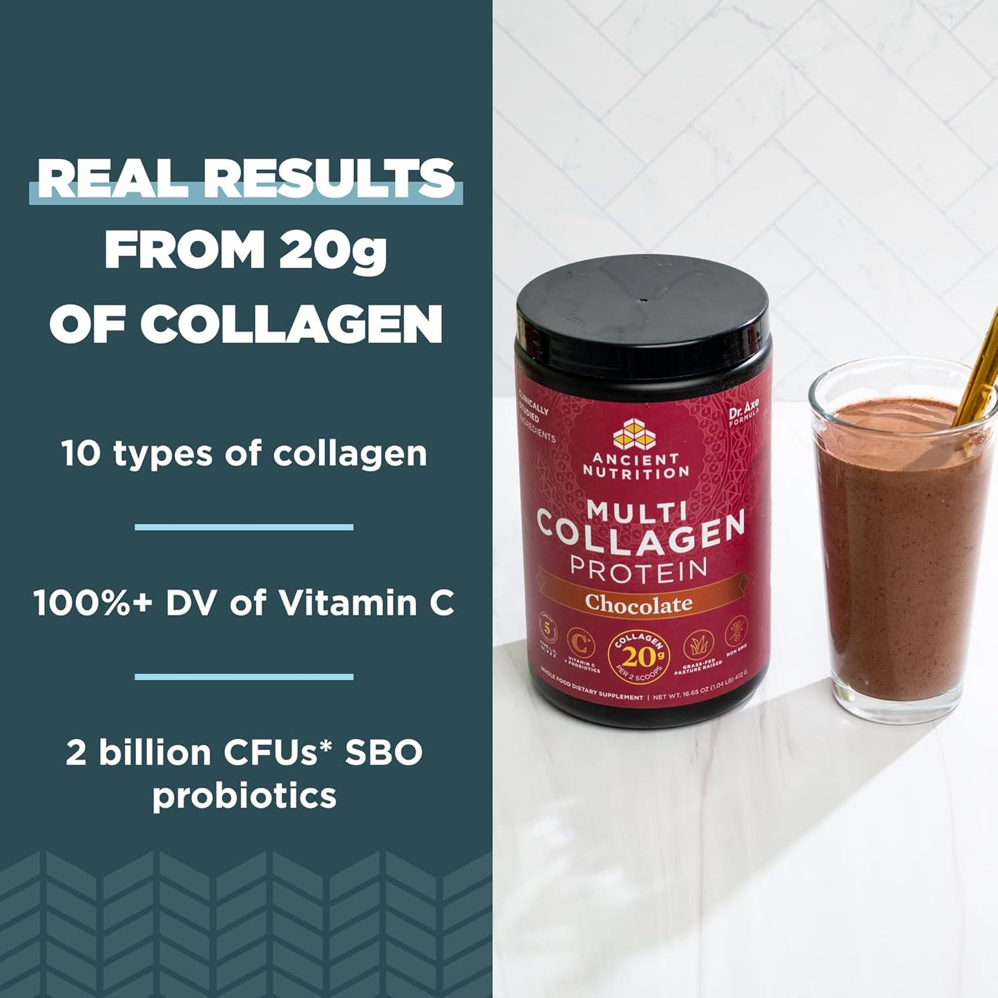 Ancient Nutrition Multi Collagen Protein Powder Bundle - Vanilla & Chocolate Flavors, 24 Servings Each