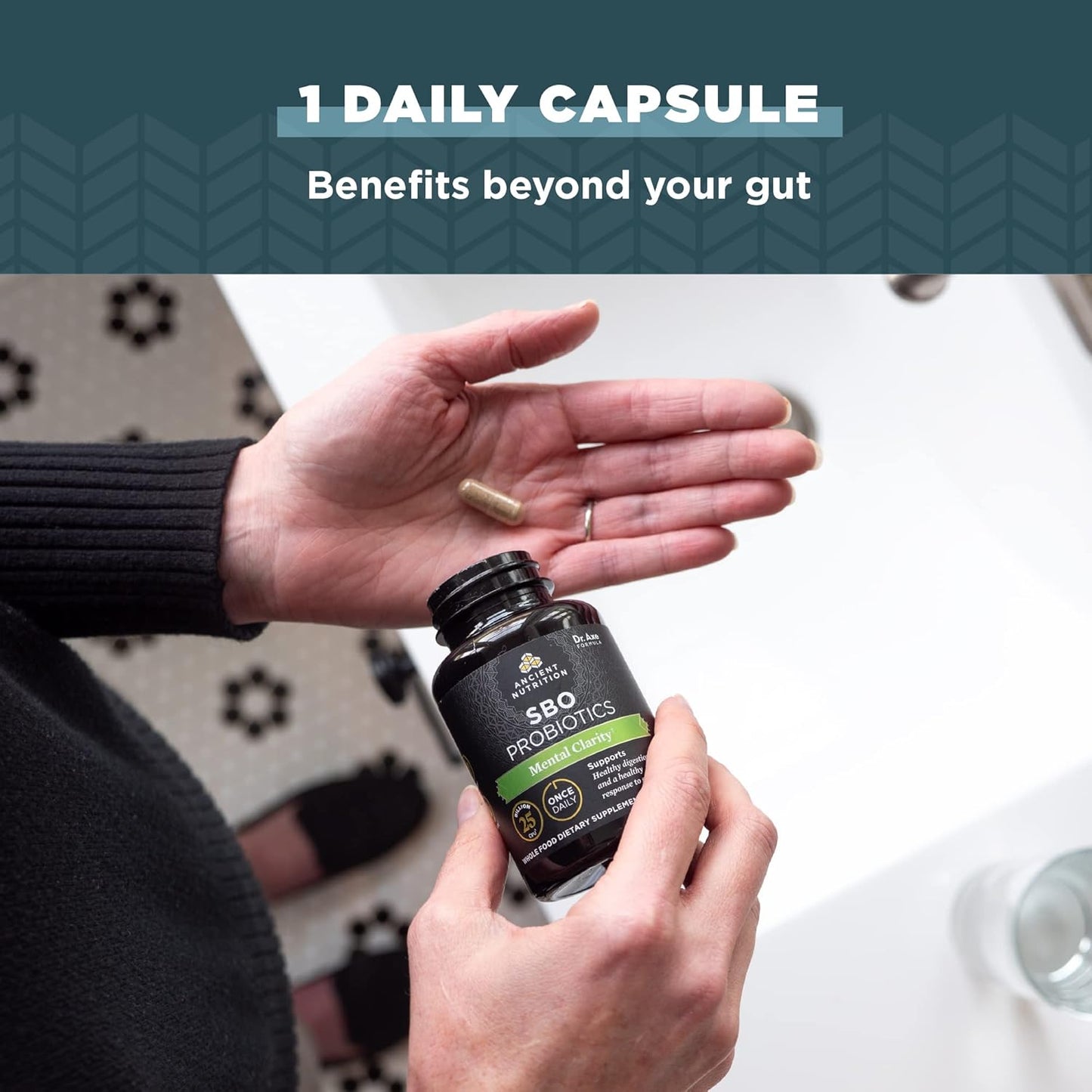 Ancient Nutrition Probiotics for Mental Clarity - 30 Count, 25 Billion CFUs, Supports Energy and Sleep