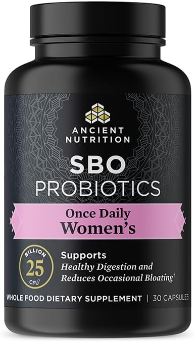 Ancient Nutrition Women's Probiotic Supplement, 30ct - Supports Digestion & Reduces Bloating, 25 Billion CFUs, Chaste Tree & Amla Berry