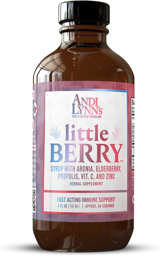 Andi Lynn's LittleBerry Elderberry Syrup for Kids - Organic Vitamin C & Zinc - Immune Support Supplement - 4oz Bottle - BoostGo Australia