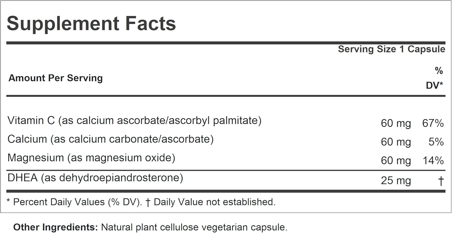 Andrew Lessman 25mg DHEA Capsules - 120 Count - Supports Hormone Synthesis, Metabolism, Balance - No Additives - Dehydroepiandrosterone Supplement