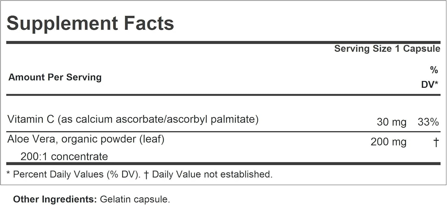 Andrew Lessman Aloe Vera Capsules - 200:1 Ultra-Concentrate, Stomach & Digestive Support, No Additives, 180ct