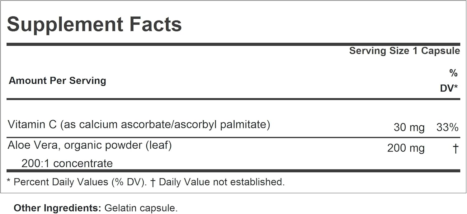Andrew Lessman Aloe Vera Capsules - 200:1 Ultra-Concentrate, Stomach & Digestive Support, No Additives, 180ct