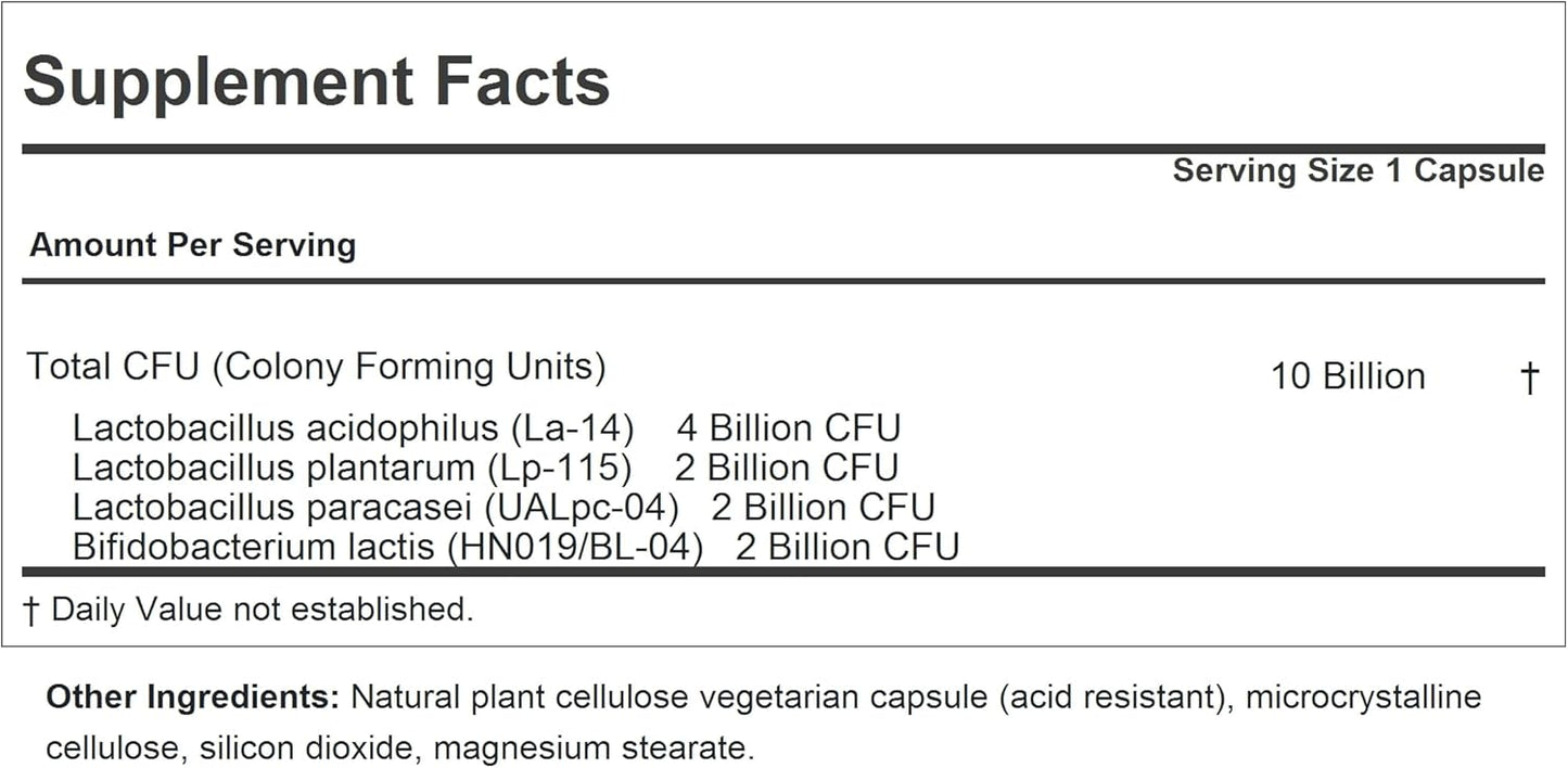 Andrew Lessman Friendly Flora Probiotic Capsules - 10 Billion CFU, 5 Strain Blend for Immune & Digestive Support