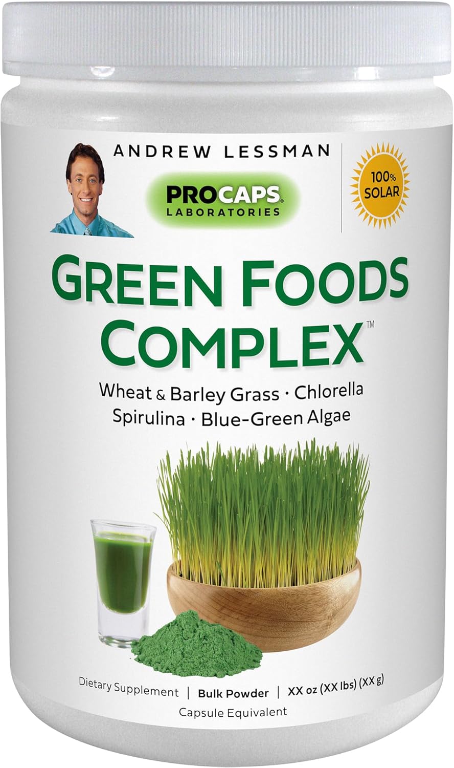 Andrew Lessman Green Foods Complex - 600 Servings, Supports Liver Health with Barley Grass, Wheat Grass, Blue Green Algae, Chlorella, Spirulina