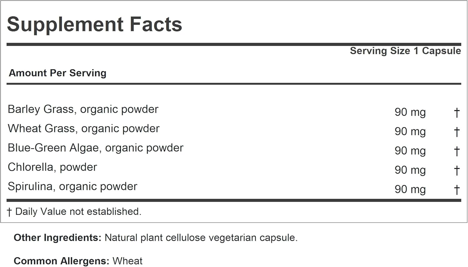 Andrew Lessman Green Foods Complex Capsules - Promotes Healthy Tissue Growth and Liver Support with Barley Grass, Wheat Grass, Blue Green Algae, Chlorella, Spirulina - 60 Count