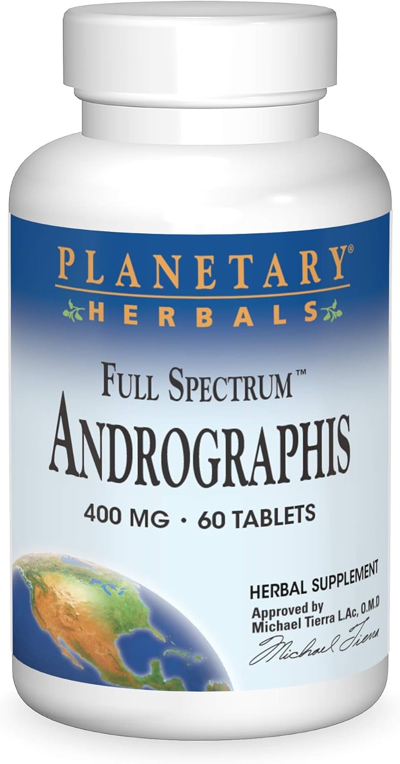 Andrographis 400mg Tablets - Full Spectrum Ayurvedic Herb by Planetary Herbals - 60 Count