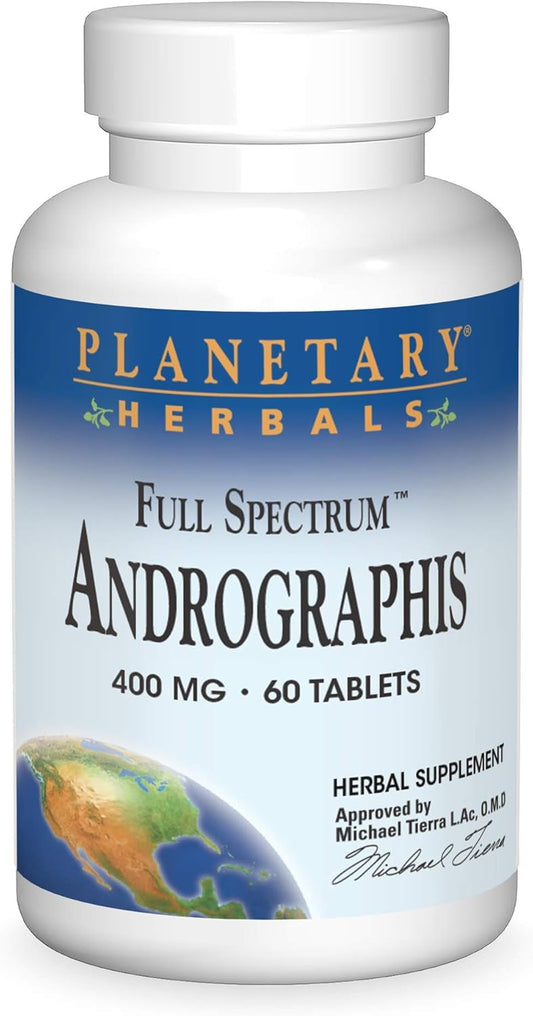 Andrographis 400mg Tablets - Full Spectrum Ayurvedic Herb by Planetary Herbals - 60 Count