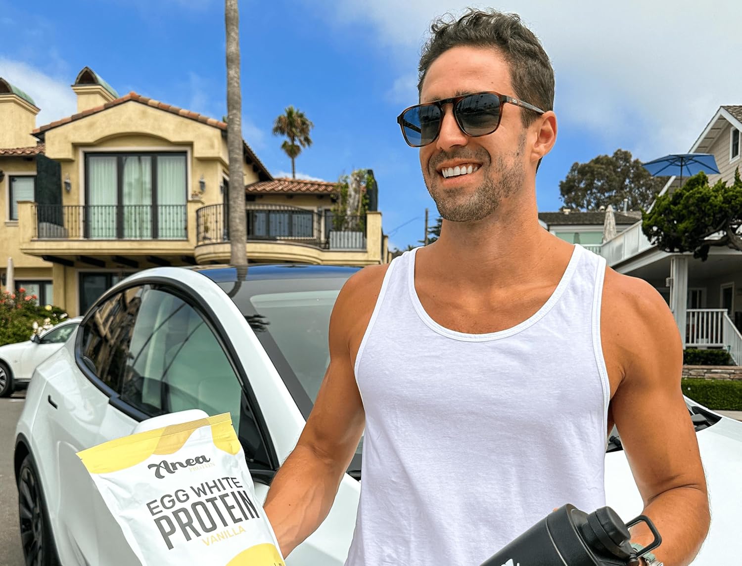 Anea Egg White Protein Powder - 25g Protein, Dairy/Gluten/Fat Free, Amino Acids, High Biological Value - Vanilla Flavor - 1.5lb Pack