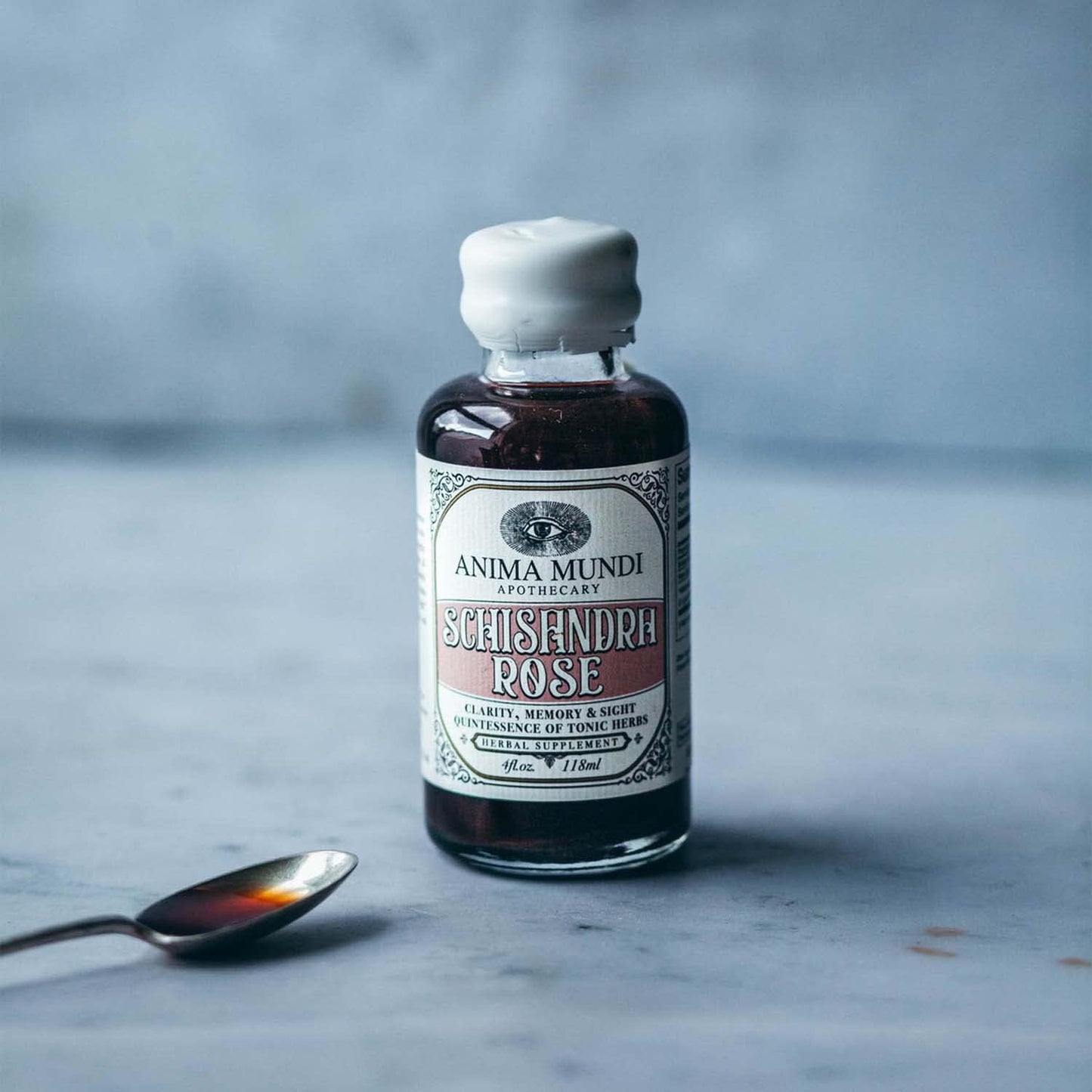 Anima Mundi Apothecary Schisandra Rose Elixir - 2oz Liquid Adaptogen Supplement with Wildcrafted Rose Petals for Liver and Kidney Support