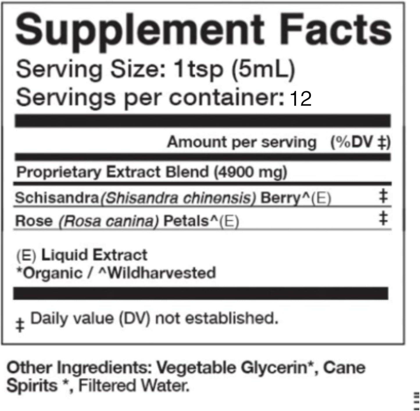 Anima Mundi Apothecary Schisandra Rose Elixir - 2oz Liquid Adaptogen Supplement with Wildcrafted Rose Petals for Liver and Kidney Support