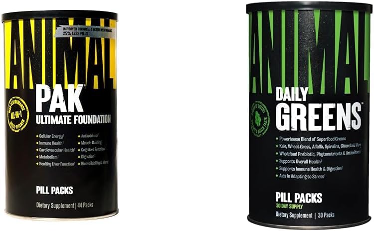 Animal Pak - Complete Vitamin & Supplement Pack with Zinc, Greens, and Chlorophyll - Convenient Daily Nutrition