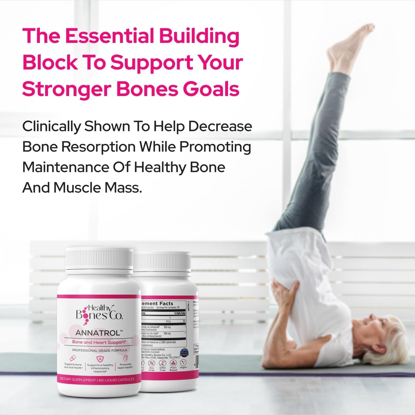 Annatrol Bone Support with FORTIBONE Collagen Peptides - Complete Support for Bone, Joints, Skin, Hair, Nails & Metabolism | 1 Month Supply (390g Tub)