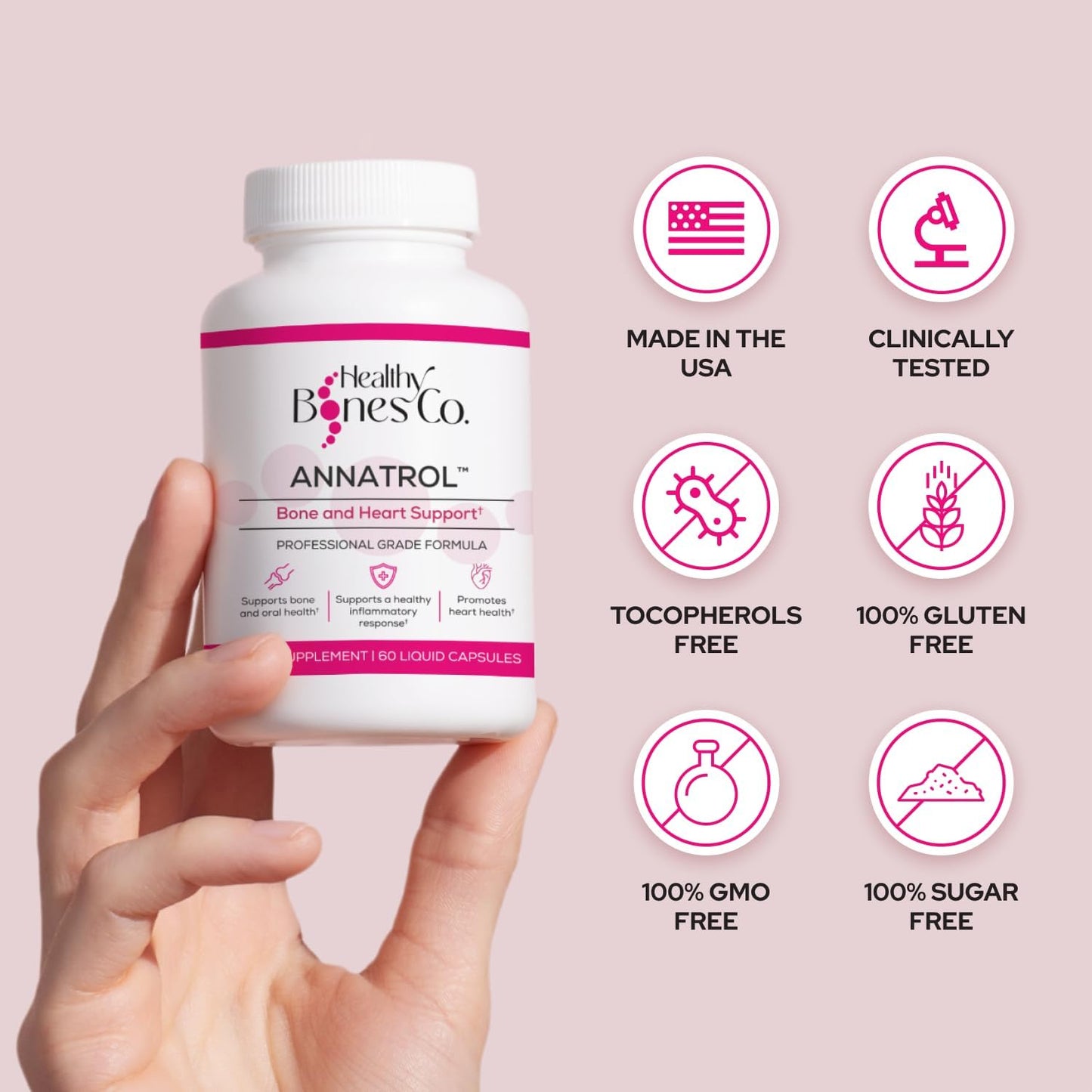 Annatrol Bone Support with FORTIBONE Collagen Peptides - Complete Support for Bone, Joints, Skin, Hair, Nails & Metabolism | 1 Month Supply (390g Tub)