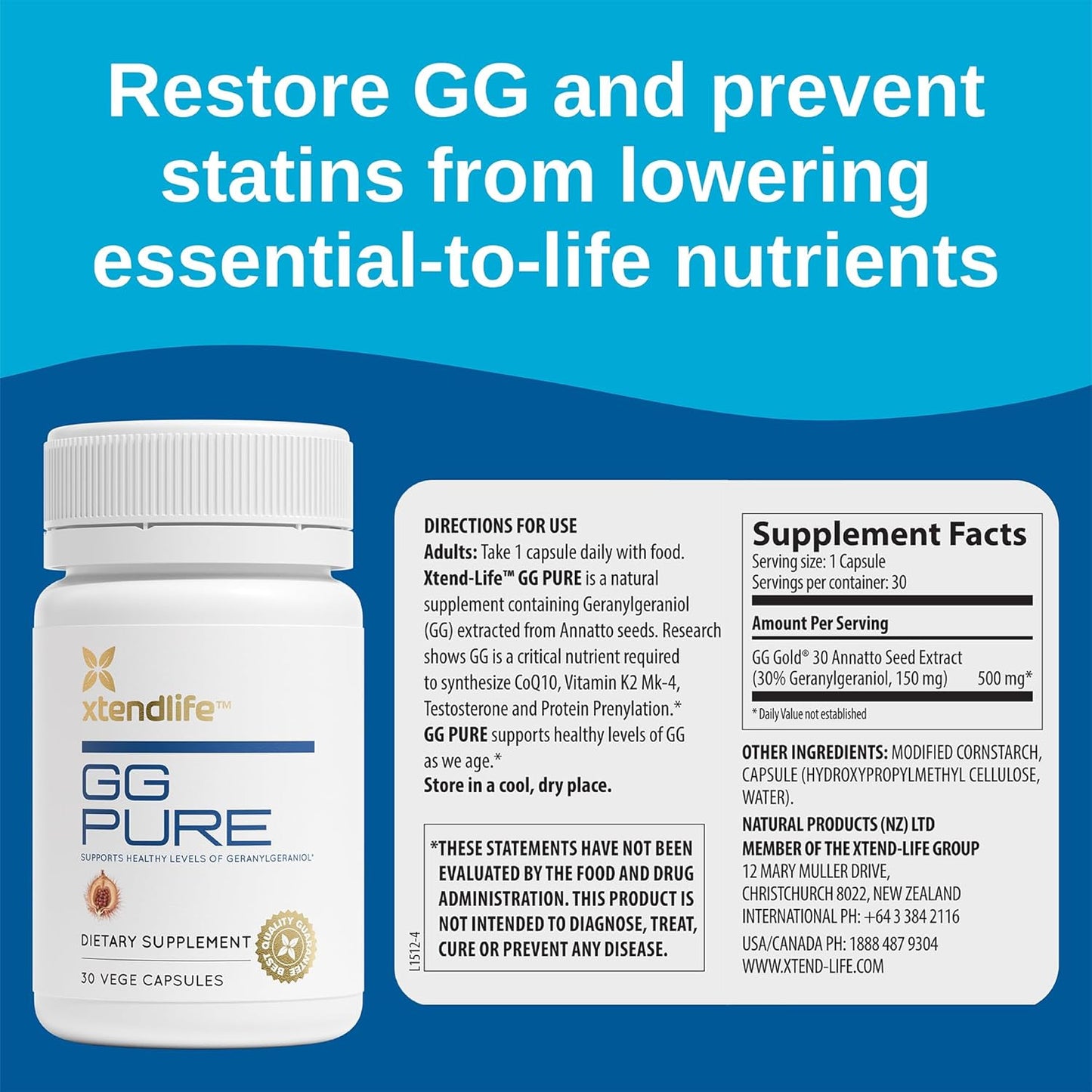 Annatto Seed Geranylgeraniol 150mg Softgels - CoQ10 Support for Statin Users - Bone, Muscle, Heart Health - 2 Month Supply - Pack of 2