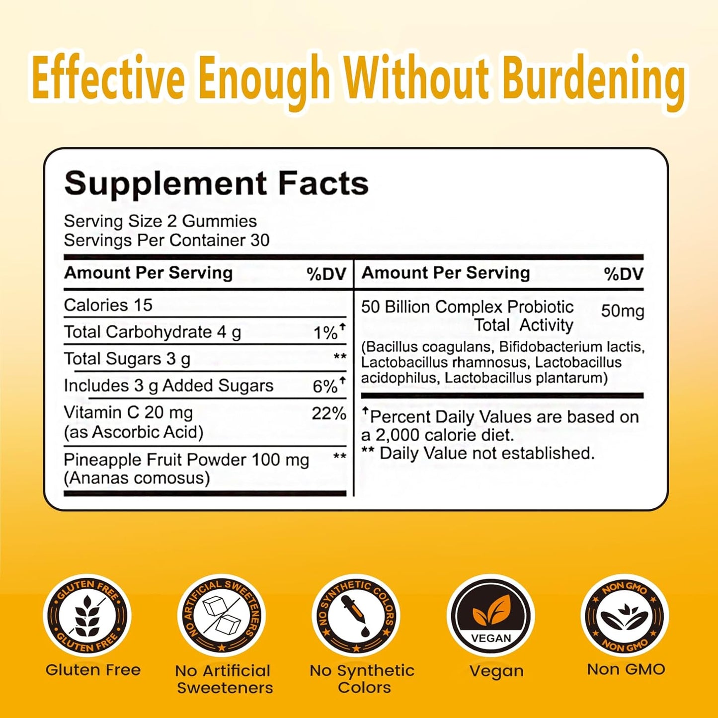 Anngola UniVitaSion Vaginal Probiotics Gummies - 50 Billion CFUs, pH Balance, Vaginal Health, Yeast Infection Treatment, Vitamin C, Hawaiian Pineapple Flavor