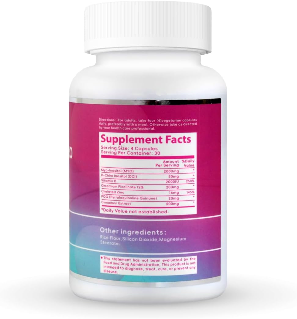 ANOKING Myo-Inositol & D-Chiro Inositol Supplement for Women's Hormone Balance | 40:1 Ratio Ovarian Health Support | Preconception Friendly