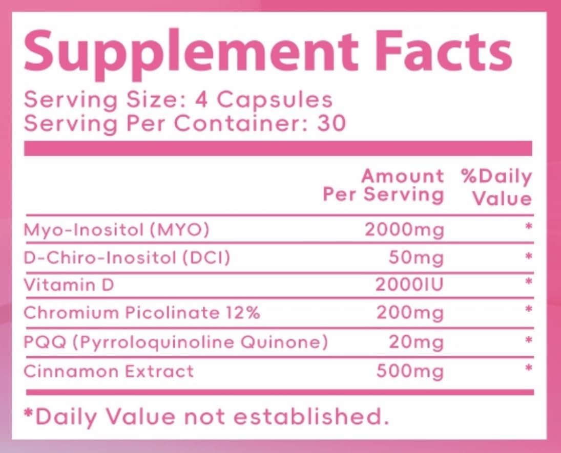 ANOKING Myo-Inositol & D-Chiro Inositol Supplement for Women's Hormone Balance | 40:1 Ratio Ovarian Health Support | Preconception Friendly