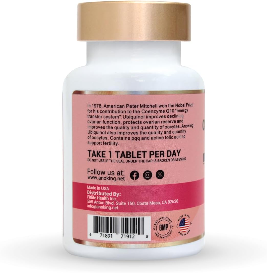 ANOKING Preconception Tablets - 30 Count | Boosts Egg Health & Fertility | With Ubiquinol, PQQ, Folate, Vitamin E | Enhances Energy Metabolism & Antioxidant Protection