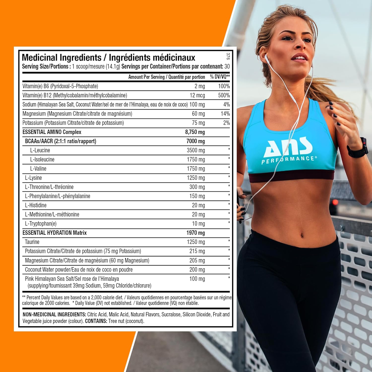 ANS Performance Quench EAA Aminos + Electrolytes - Peach Mango Flavor - 10g Total Amino Acids - Zero Sugar, Carbs, Calories