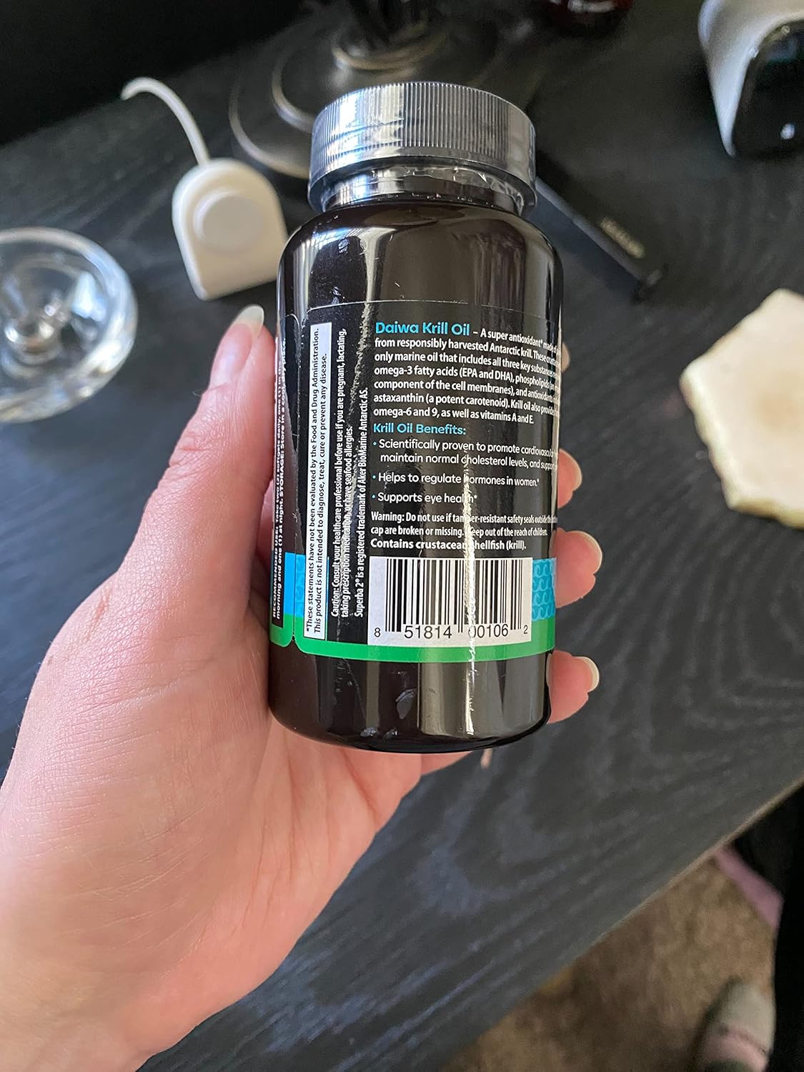 Antarctic Krill Oil Softgels 1000mg with Astaxanthin - Omega 3 6 9 Supplement for Joint, Brain, and Heart Health - 60ct