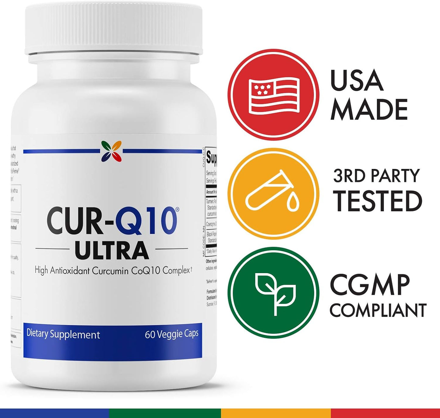 Anti-Aging Complex: Stop Aging Now CUR-Q10 Ultra Curcumin CoQ10 Veggie Capsules