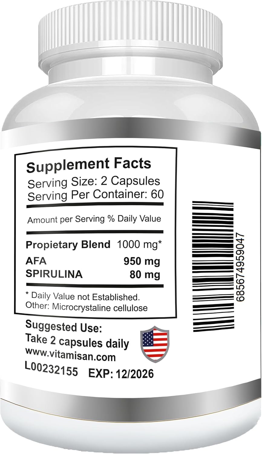 Anti-Aging Supplement with VITAMISAN 4 Stemcells, AFA Blue Green Algae - 240 Capsules