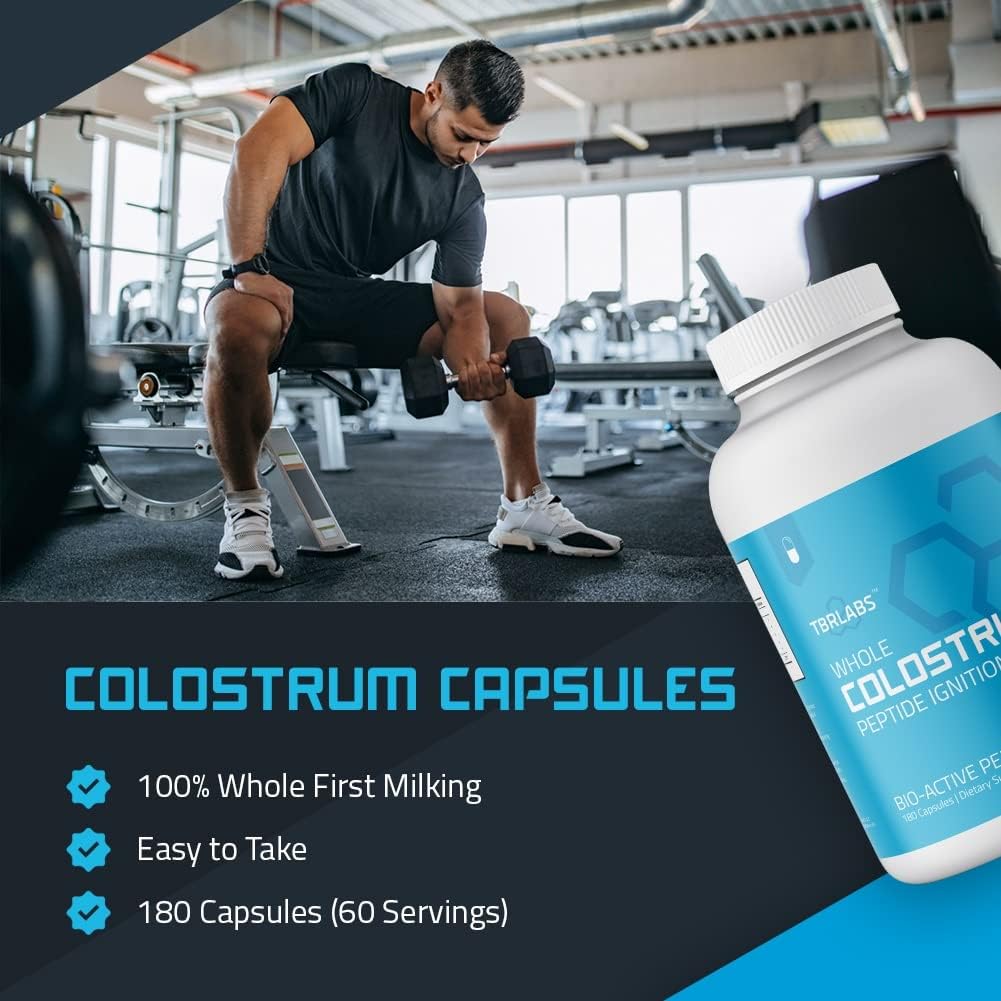 Antibiotic and Hormone Free Bovine Colostrum Capsules - 180 Count - USA Sourced - All Natural - First Milking - BoostGo Australia
