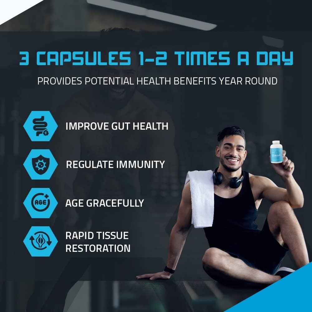 Antibiotic and Hormone Free Bovine Colostrum Capsules - 180 Count - USA Sourced - All Natural - First Milking - BoostGo Australia