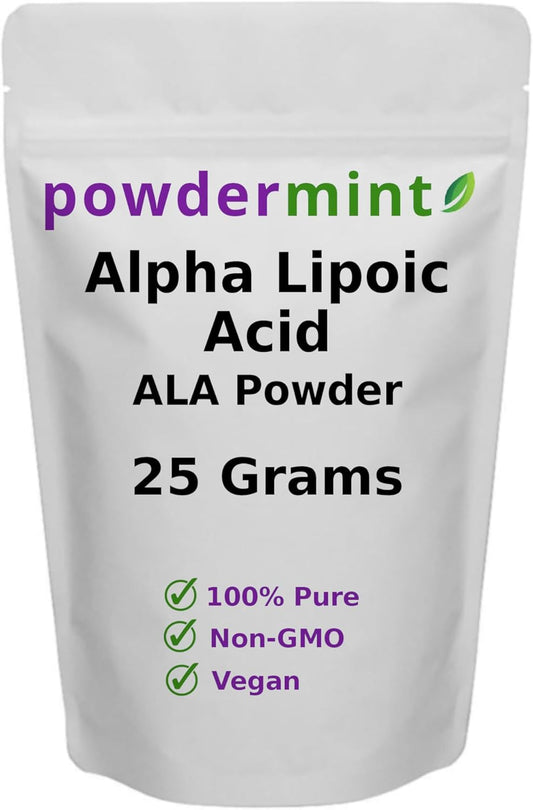 Antioxidant Alpha Lipoic Acid Powder (RS-ALA, Pure ALA) - Multiple Sizes with Scoop Included
