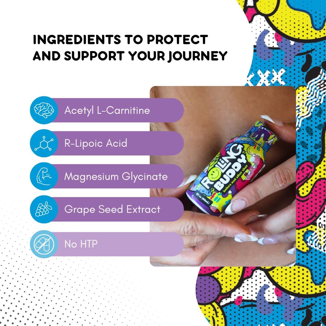 Antioxidant Recovery Shot for Rave Safety and Jaw Clench Relief - Essential Vitamins for Pre and Post Rave Protection - No 5HTP - 2-Pack