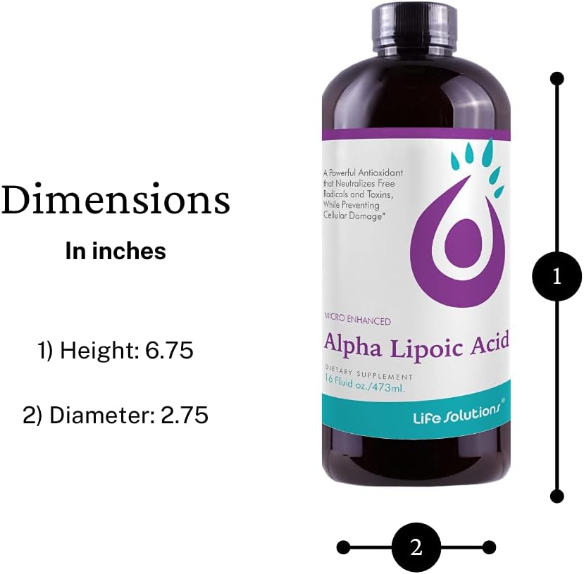 Antioxidant-Rich Liquid Alpha Lipoic Acid Dietary Supplement, 50mg ALA per Serving, Pharmacist Formulated, Rapid-Sorb Technology - 16 fl. oz.