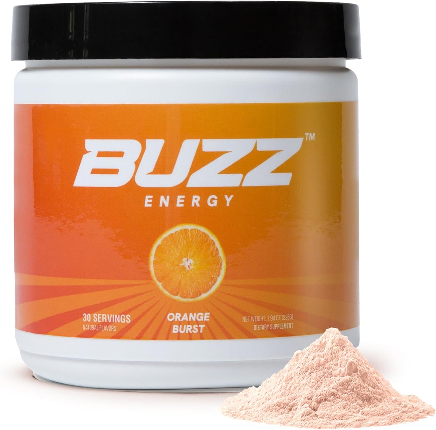 Antioxidant-Rich Sugar-Free Energy Drink Powder for Morning Boost & Sports Nutrition - 30 Servings, Orange Burst - 8 Ounces