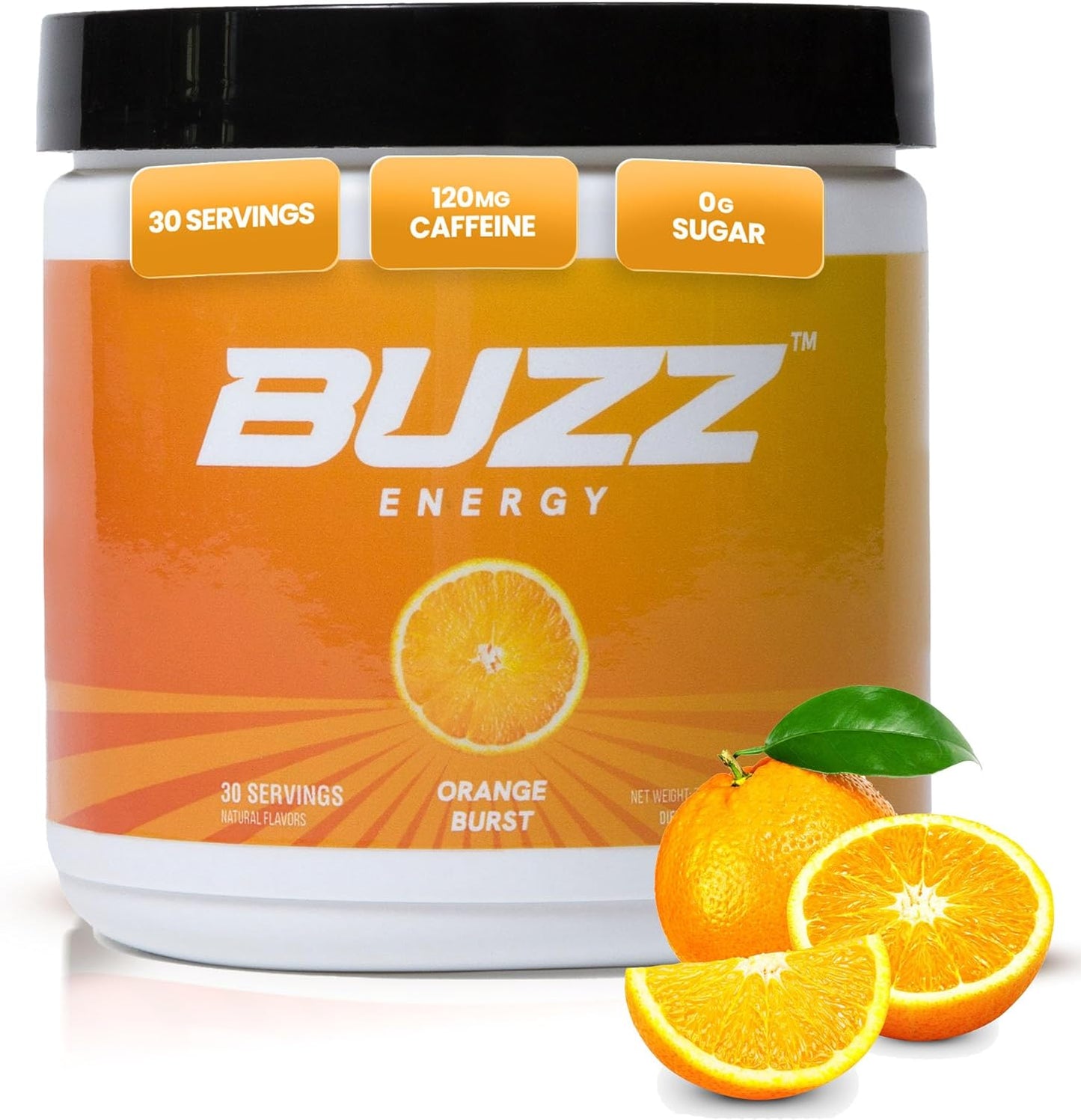 Antioxidant-Rich Sugar-Free Energy Drink Powder for Morning Boost & Sports Nutrition - 30 Servings, Orange Burst - 8 Ounces