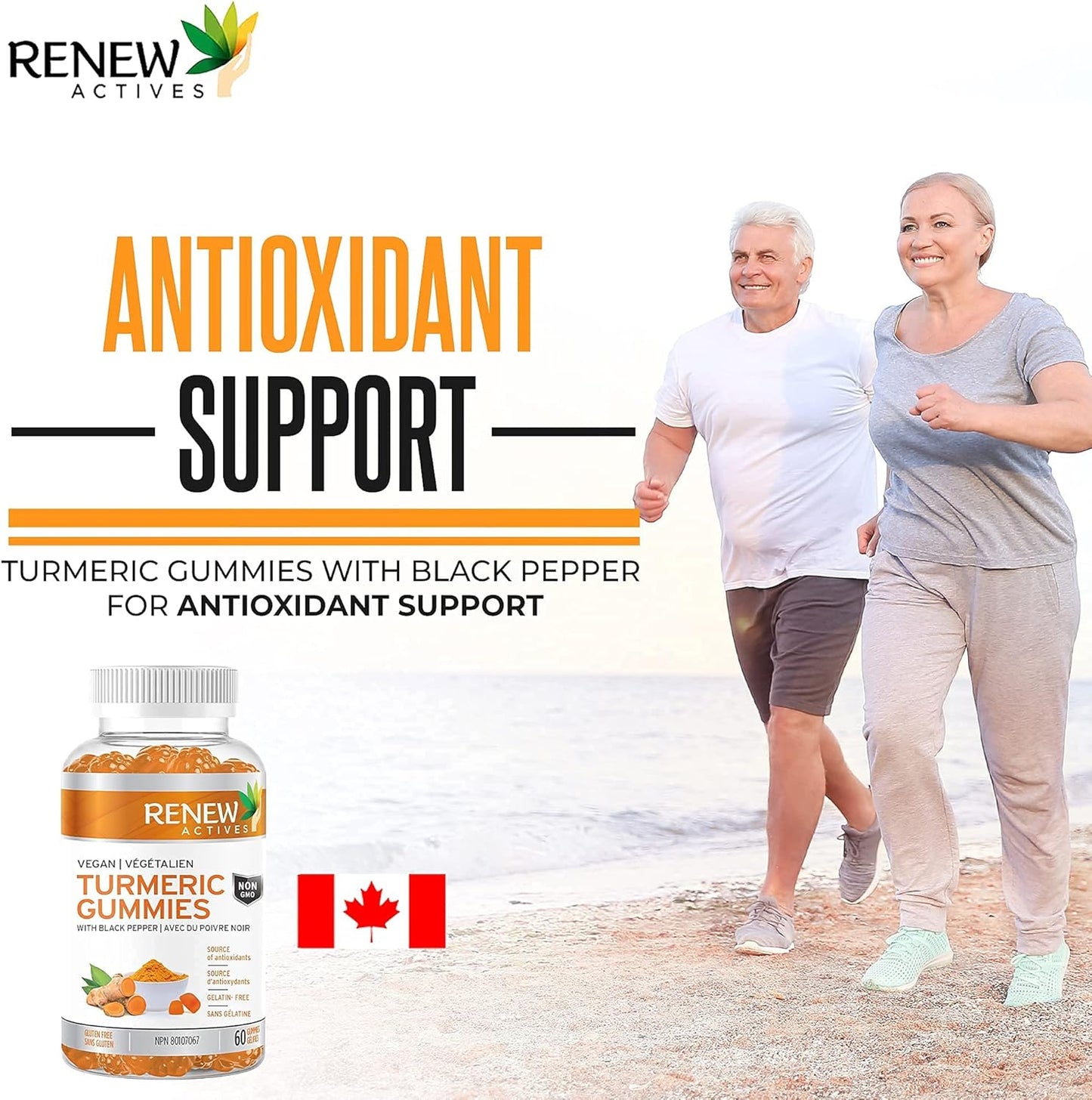 Antioxidant-Rich Turmeric Gummies with Black Pepper - Supports Immune Function - 60 Gummies for Wellness & Vitality