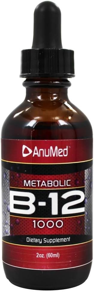AnuMed International Vitamin B12 Liquid Supplement, 2 oz - Boost Energy and Metabolism
