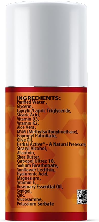 AnuMed International Vitamin D3 with K2 10000 IU Cream - Promotes Stronger Bones, Muscles, Joints - Maximum Calcium Absorption - Travel Size - 1.8oz