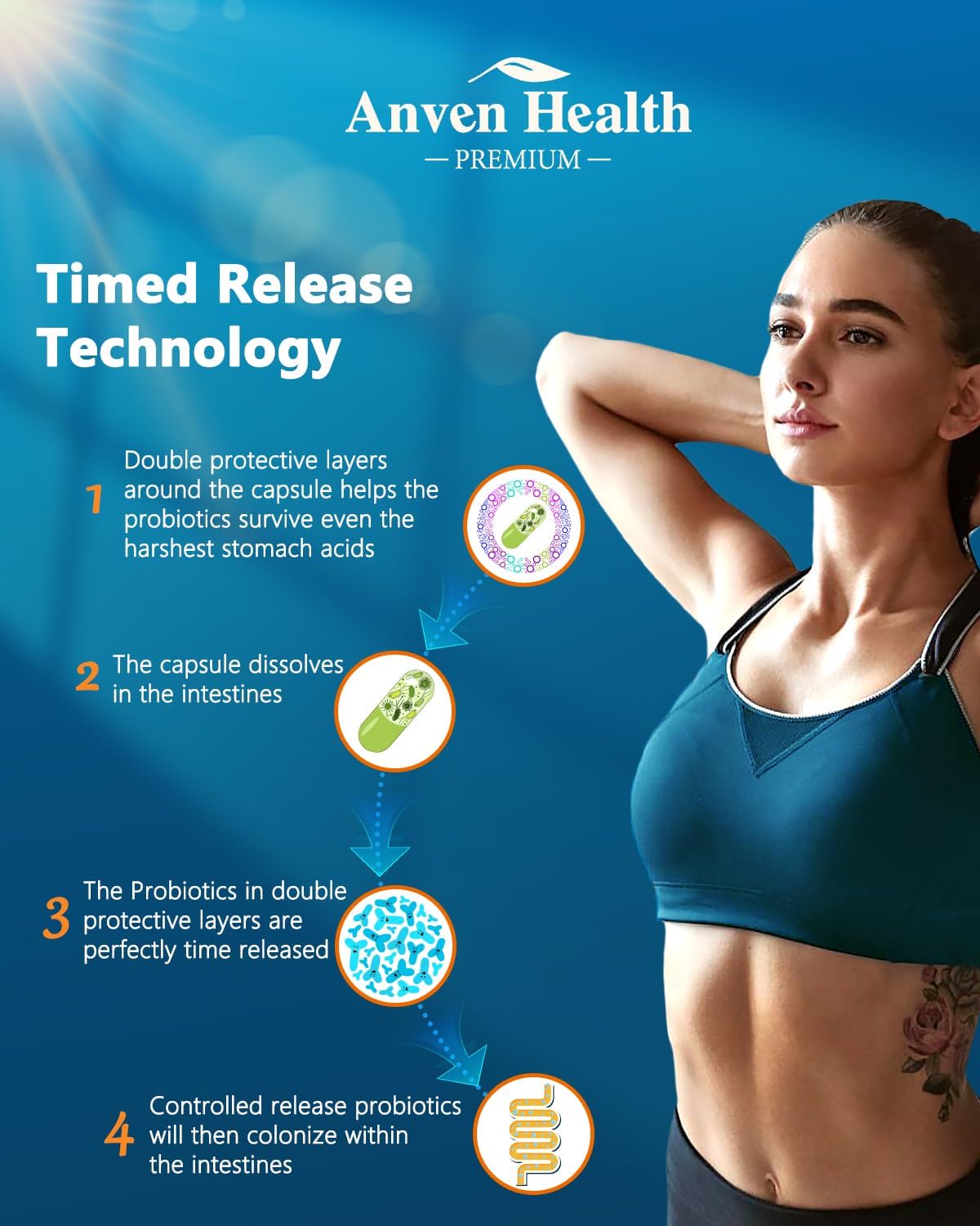 Anven Health Optimal Gut Health Bundle: 100 Billion & 60 Billion Probiotics for Digestive & Immune Health - Family Pack of 4