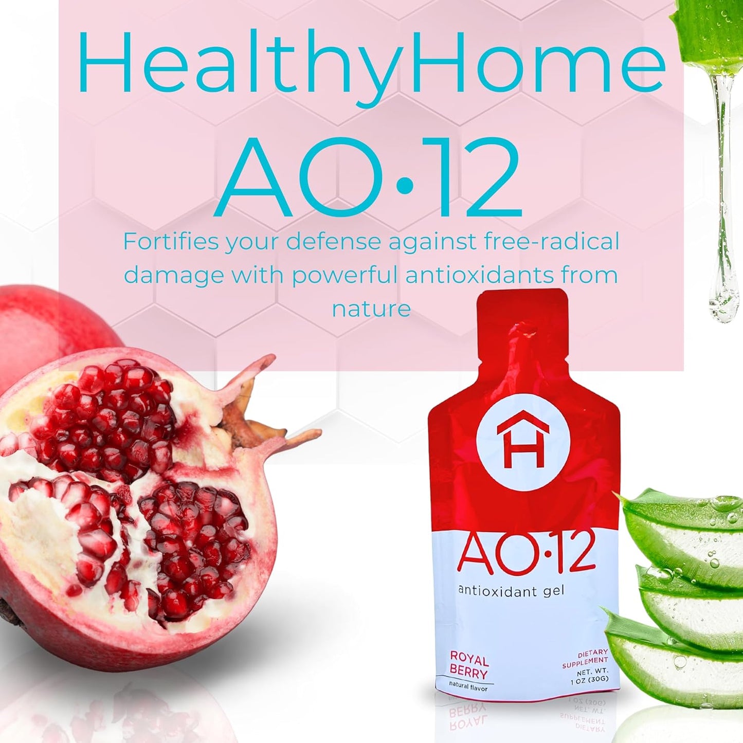 AO•12 Antioxidant Supplement Gel - 30 Packets - Royal Berry Flavor - Immune Support & Anti-Aging - Nutrient-Boosting Defense - Free Radical Protection (Royal Berry, 1 Box)