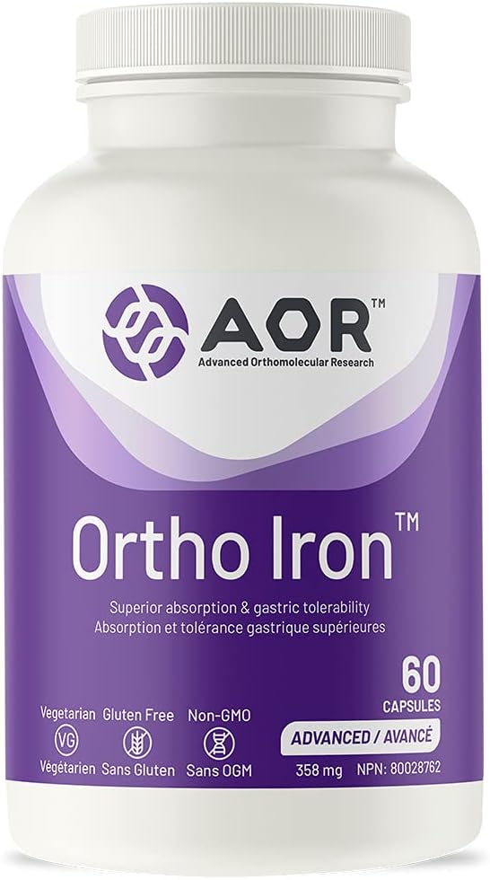 AOR Ortho Iron Supplement - Supports Iron Absorption and Red Blood Cell Formation - Vegetarian, 60 Capsules - BoostGo Australia