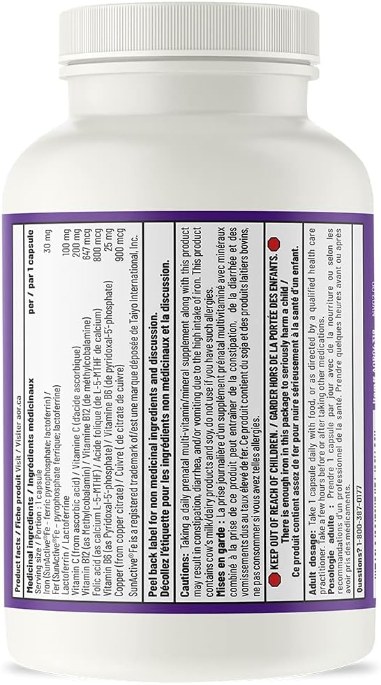 AOR Ortho Iron Supplement - Supports Iron Absorption and Red Blood Cell Formation - Vegetarian, 60 Capsules - BoostGo Australia